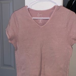 pink v-neck crop top